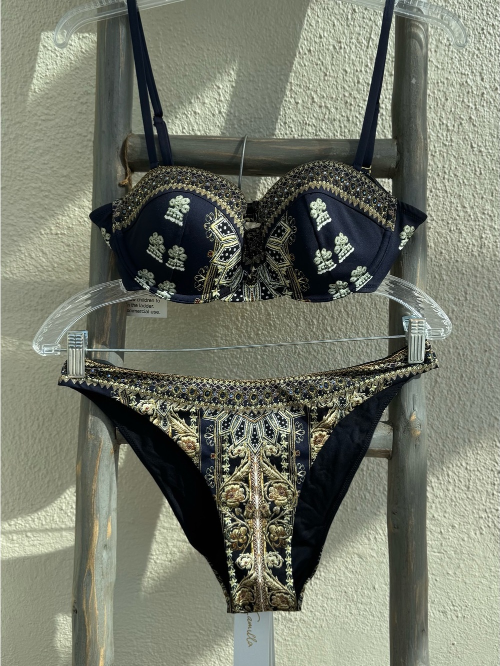 Camilla It’s All Over Torero Navy and Cream Paisley Balconette Bikini Set - Picture 7 of 14